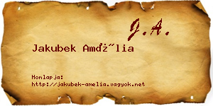 Jakubek Amélia névjegykártya